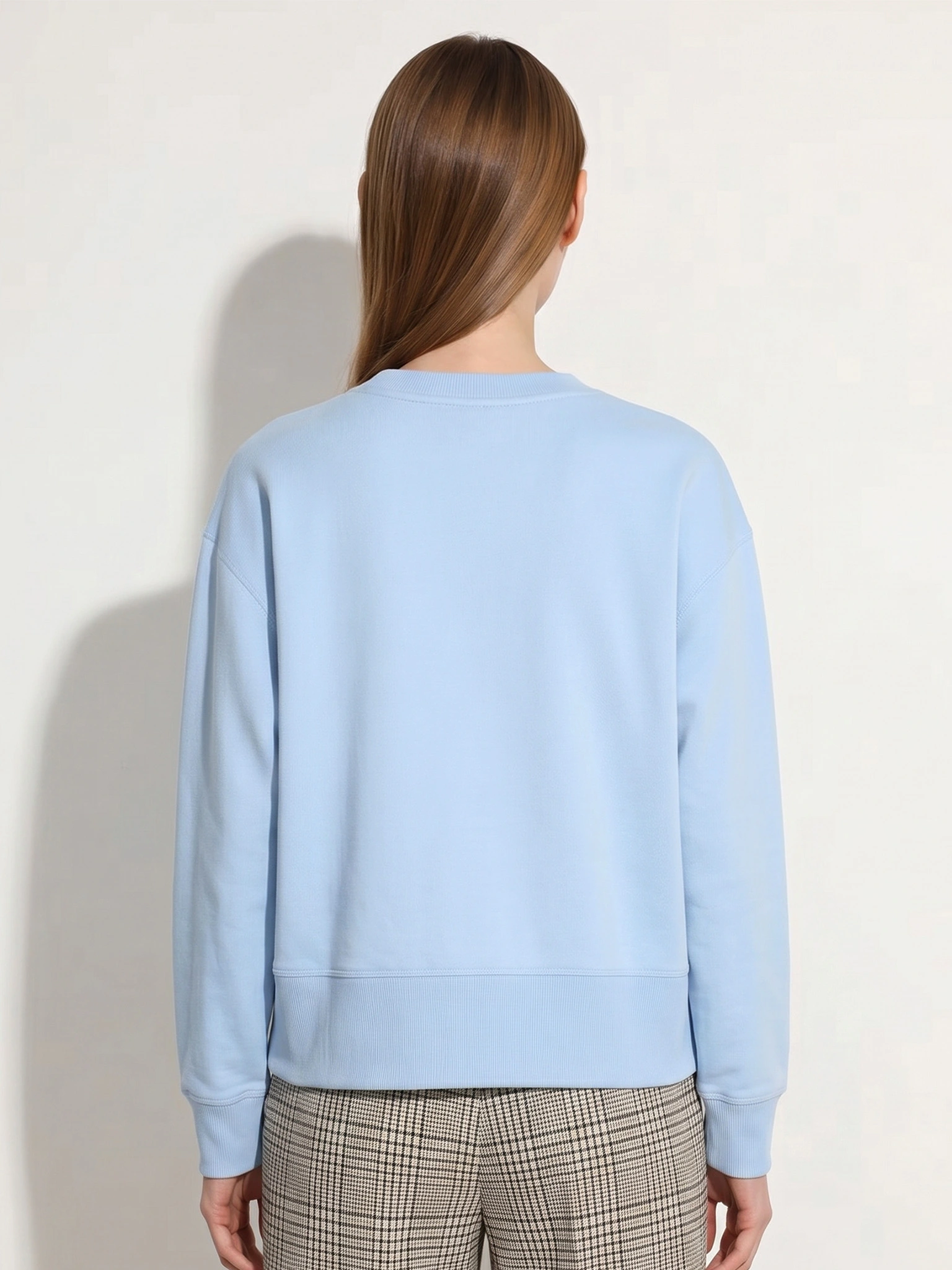 Толстовка голубого цвета из смесового хлопка